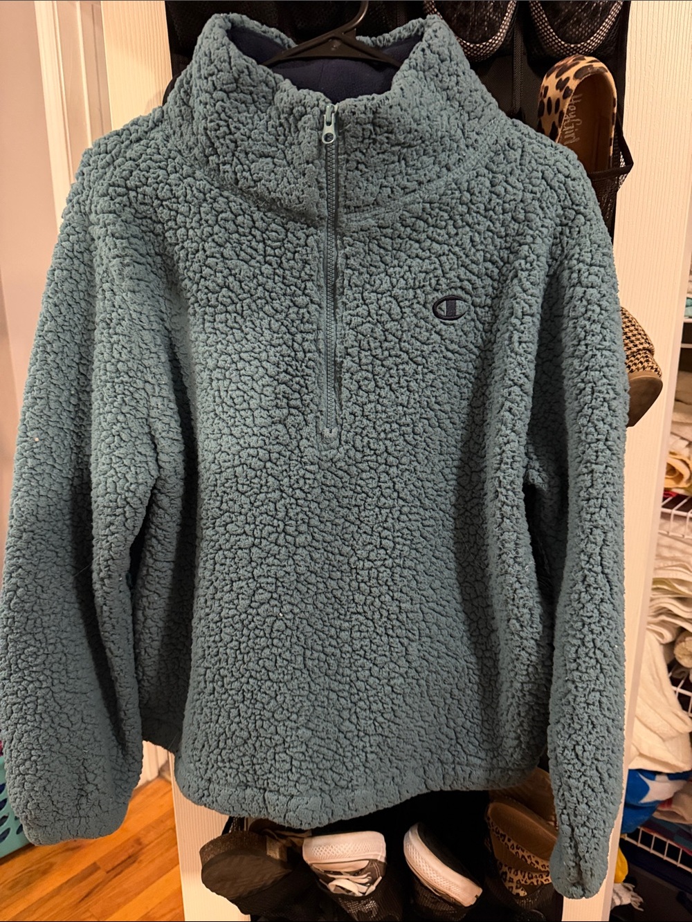 Champion Teal Sherpa Half-Zip Pullover